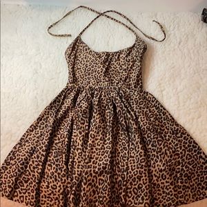 Adorable Cheetah Print Halter Mini Dress